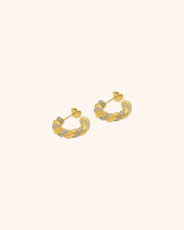 Twisted Chunky Hoop Earring - Oia Boutique Sustainable Gold Jewellery - Recycled18k Gold Plated