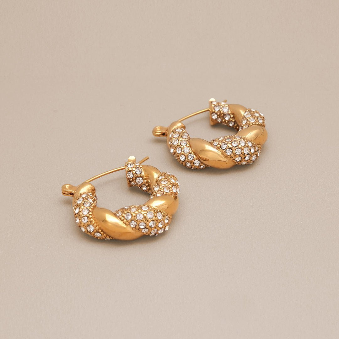 Twisted Chunky Huggie Earrings - Oia Boutique