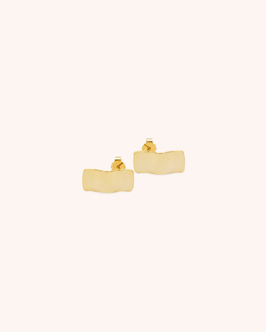 Wavy Square Bar Earring - Oia Boutique Sustainable Gold Jewellery - Recycled18k Gold Plated