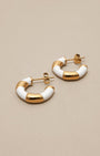 White Enamelled Hoop Earrings - Oia Boutique