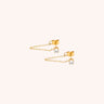 Zircon Chain Stud Earring - Oia Boutique Sustainable Gold Jewellery - Recycled18k Gold Plated